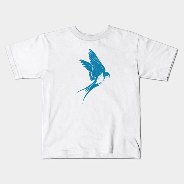 Swallow Bird Kids T-Shirt by HobbyAndArt